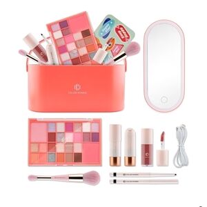 Eyeshadow Palette kids with light mirror - Pink and Coral Collection